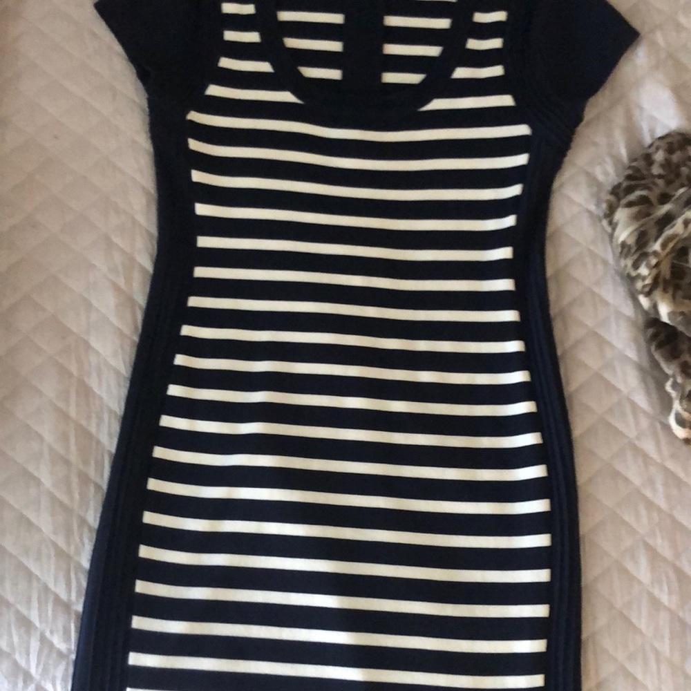 Philosophy Dress- navy and white